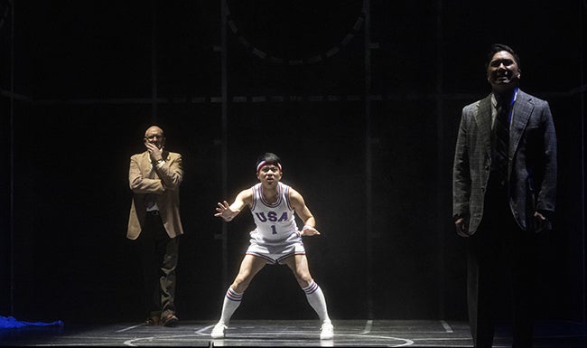 Gregg Weiner, Glenn Obrero, and Greg Watanabe in Asolo Rep's production of The Great Leap. Photo by Cliff Roles..jpg