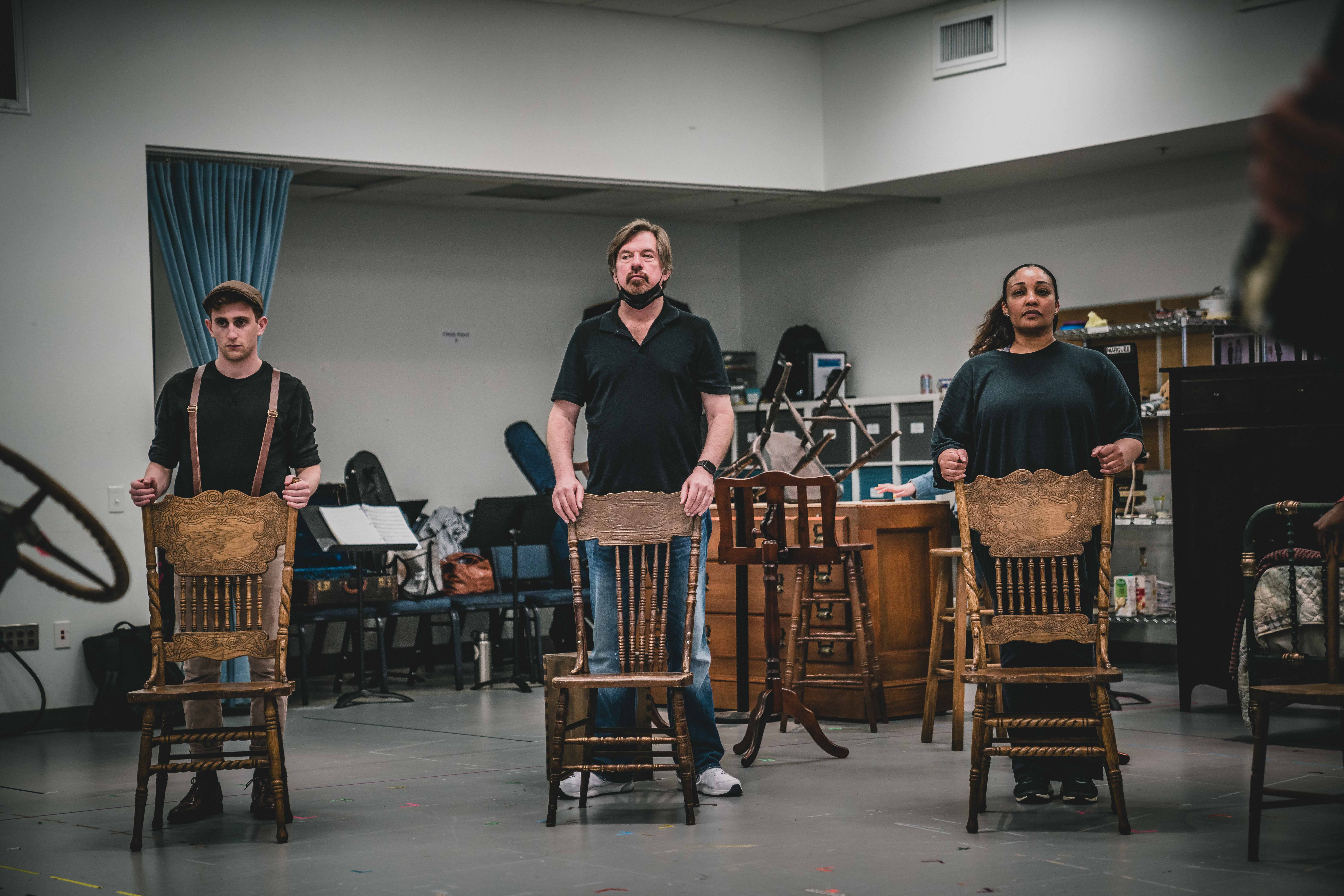 Nathan Salstone, Scott Wakefield, and Natalie Venetia Belcon in the rehearsal room for Knoxville at Asolo Rep. Photo by Ian Johnston..jpg