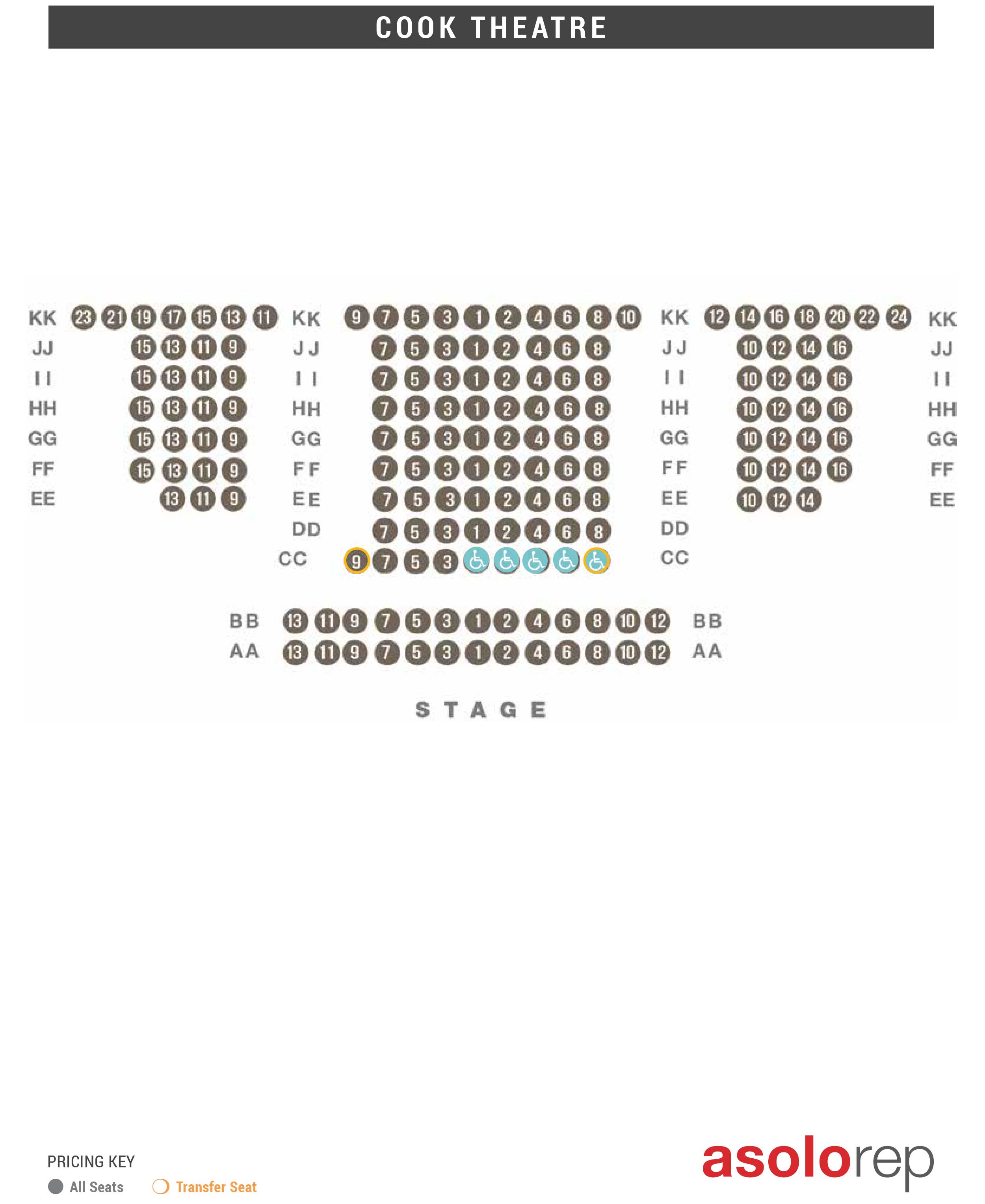 Printable Van Wezel Seating Chart